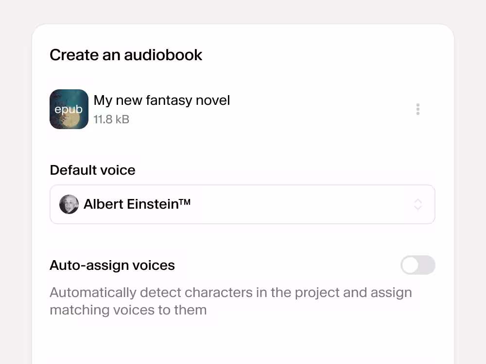 Create an audiobook